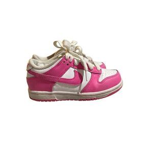 Nike dunk low GS white fuchsia girls sneakers 11 C